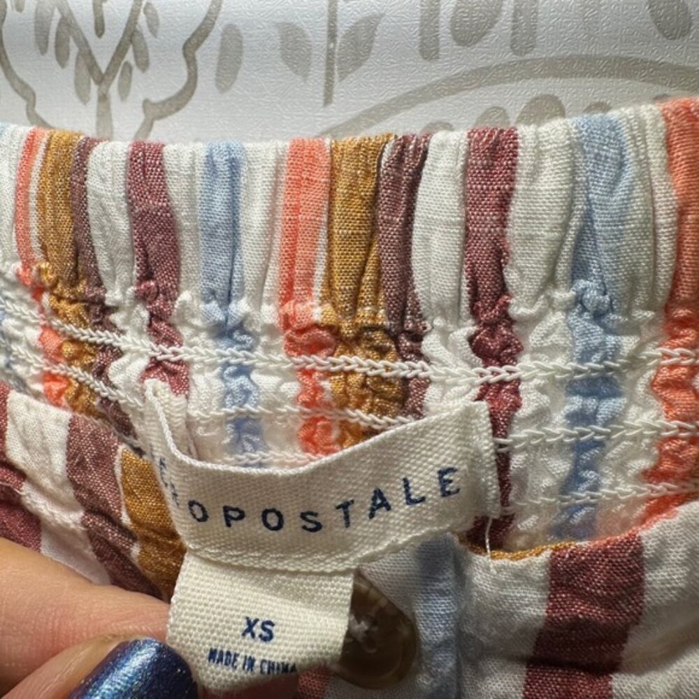 Aeropostale Striped Off Shoulder Smocked Waist Mini Dress XS - Picture 4 of 9